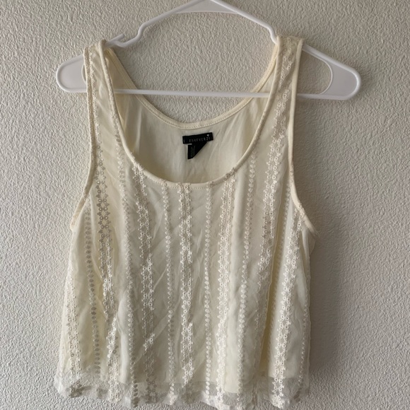 White Lace Tank Top. Forever 21 Size M - Picture 1 of 4
